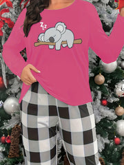 Cute Koala Print Lounge Top Women's Sleepwear