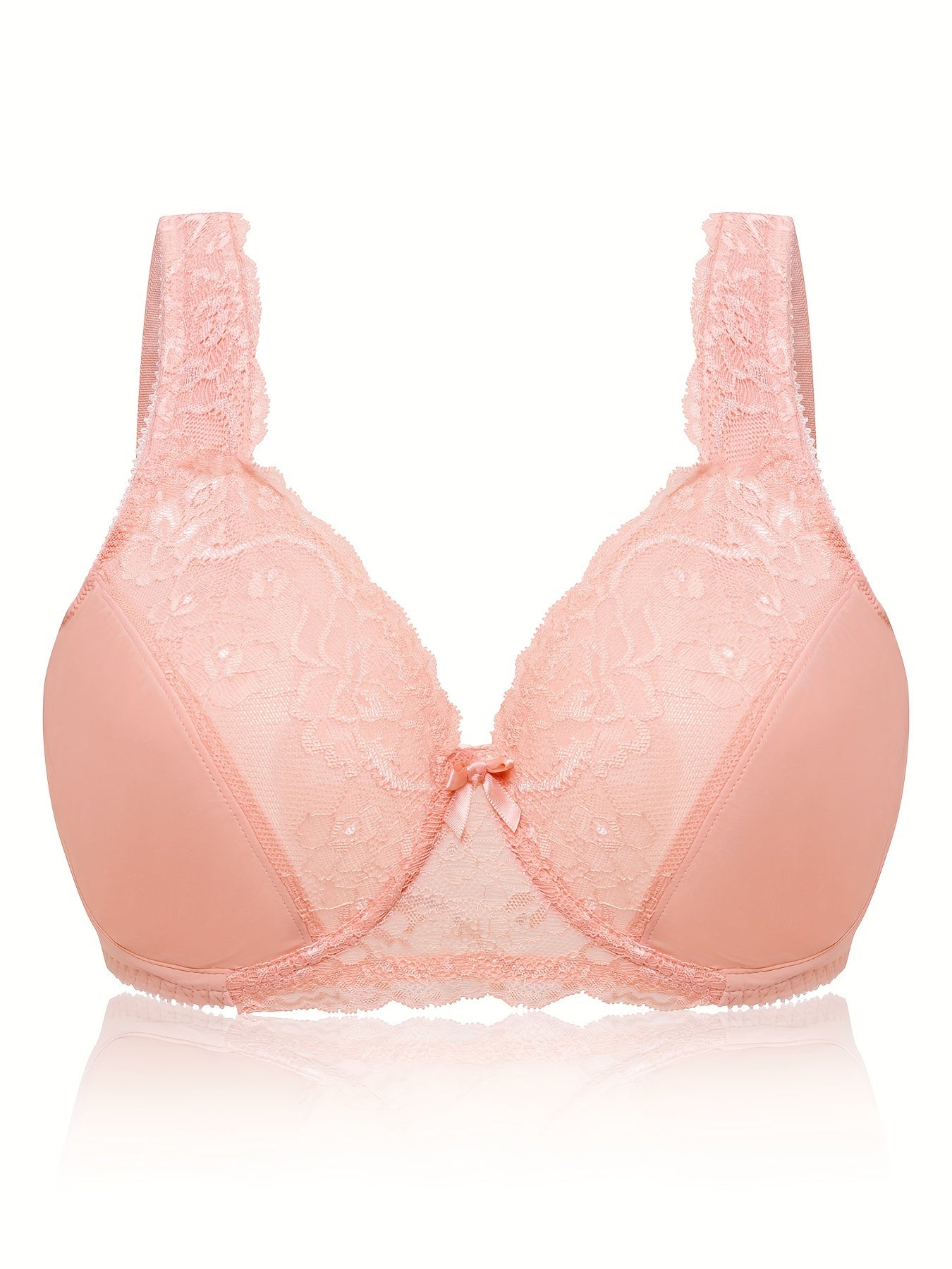 3 Pack Plus Size Lace Full Cover Bras Set Underwire Wide Straps 3pcs