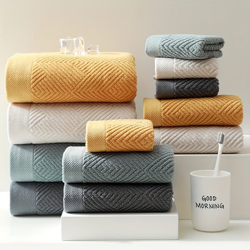3pc Cotton Towel Set Soft & Absorbent Bathroom Towels
