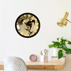 Children's Room Angel's Wings LED Wooden Wall Sticker Pendant