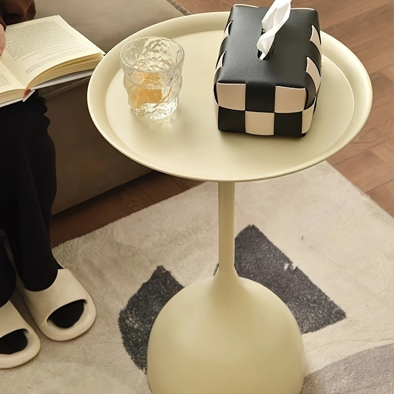 Cream Minimalist Style Side Table for Sofa, Living Room, Bed