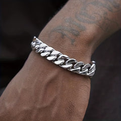 Stainless Steel Cuban Chain Bracelet Men's Hip hop High Street Accessories