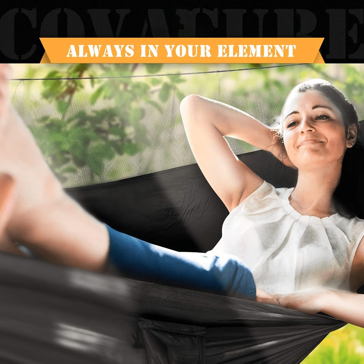 Portable Double Camping Hammock with Eye Mask and Accessories
