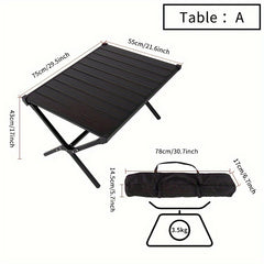 1pc Folding Picnic Table Outdoor Camping Lightweight Aluminum Table