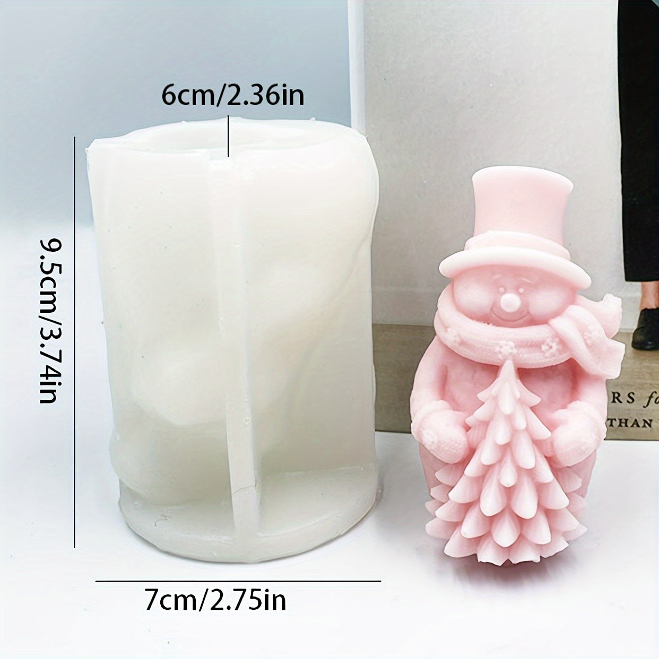 3D Christmas Snowman Aromatherapy Candle Mold DIY Resin Snowman