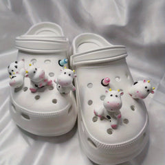 7pcs 3D Cow Mini Bottle Charms For Clogs DIY Shoe Decor