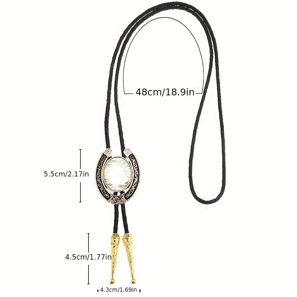 Golden L Letter Western Cowboy Bolo Tie