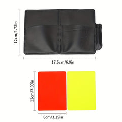 Football Red/Yellow Card Set w/ Leather Case & Pencil