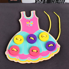 BEYTOON Wooden Skirt Threading Board Educational Toy