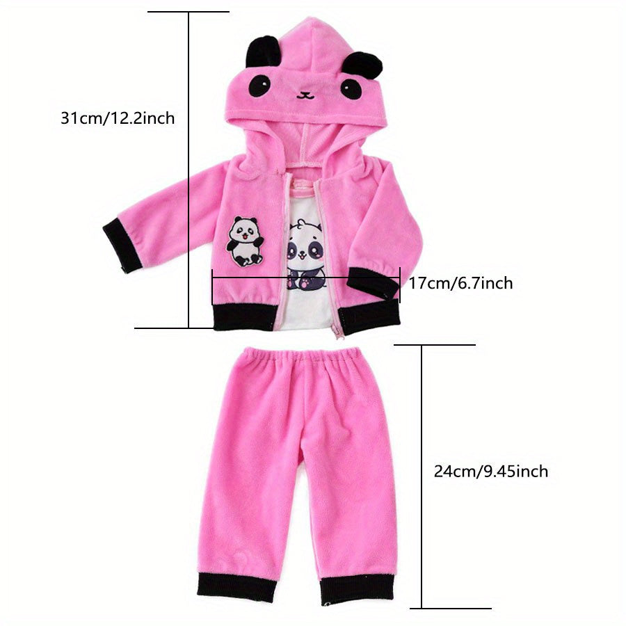 Pink Panda Doll Outfit, 22in Doll Clothes