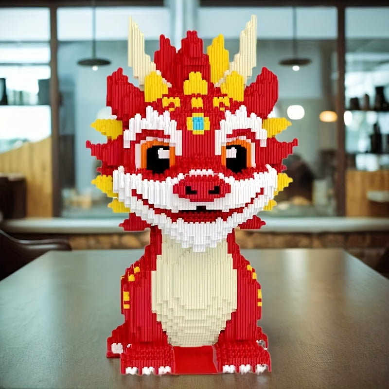 Red Kylin Dragon Building Kit - Challenging Puzzle Craft