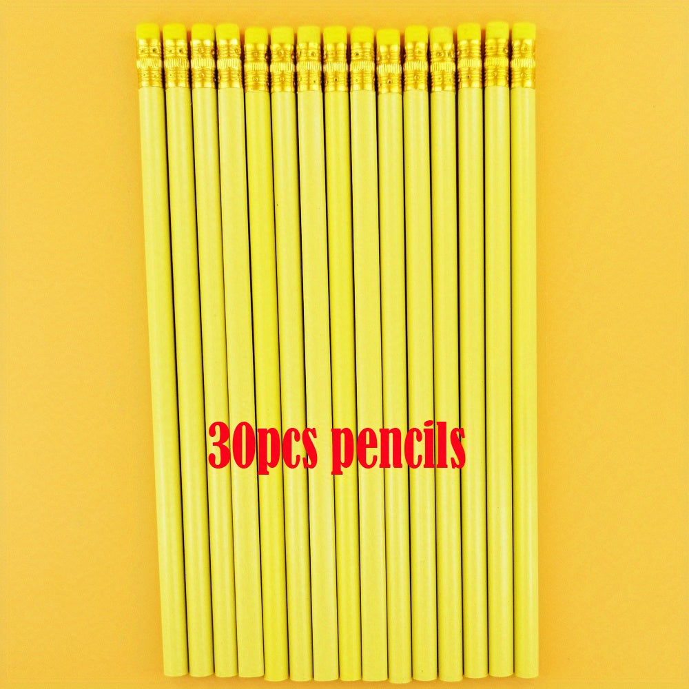 30 Engraved Pencils With Eraser Wedding Gift Customized School Supplies