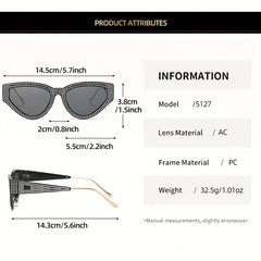 Y2K Rhinestone Cat Eye Sunglasses UV400