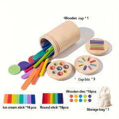 Wooden 3 in 1 Sorting Cup Game for Kids