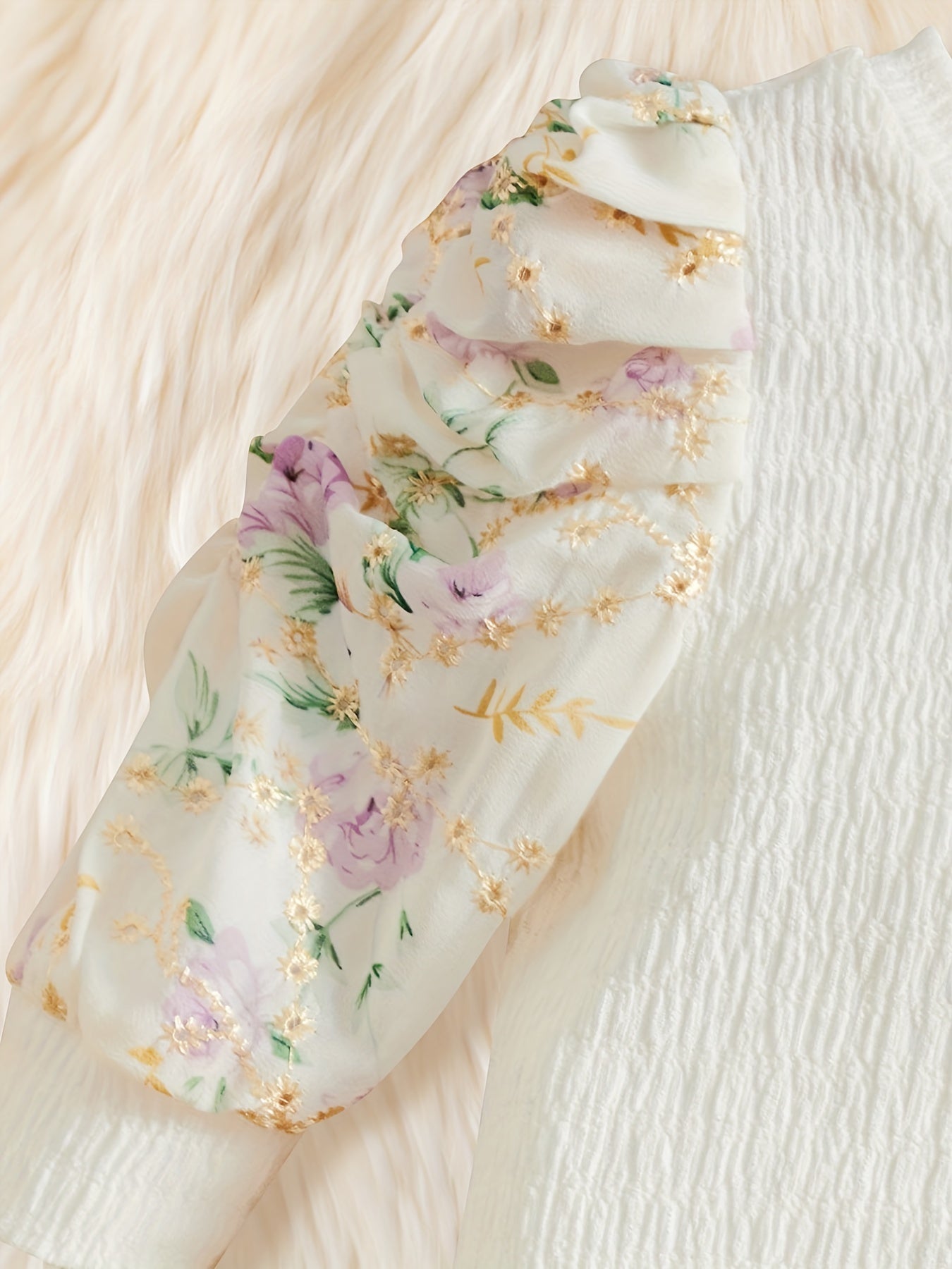 Baby Girls Floral Long Sleeve Top & Flat Pants Set