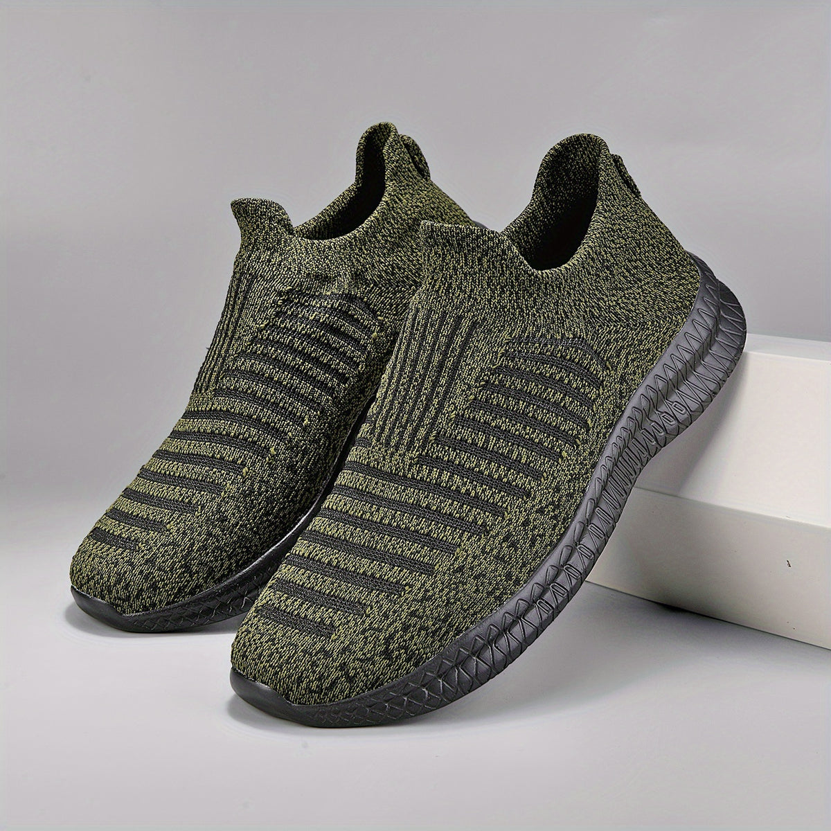 Men's Knitted Slip On Casual Shoes Breathable Lightweight Sock Shoes
