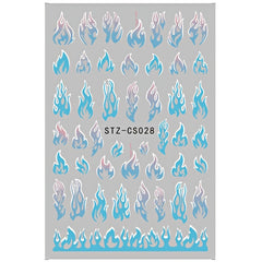 3D Holographic Flame Nail Art Stickers for DIY Nail Decoration