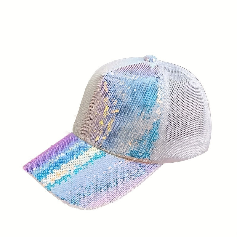 Sequin Sparkly Baseball Cap Y2K Couple Sports Hat Breathable Trucker Hat