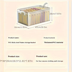 Foldable PVC Storage Box Drawer Style Folding Storage Bin Basket
