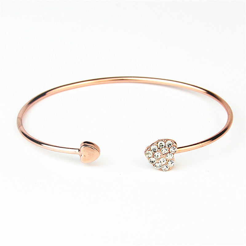 Love Heart Bangle Bracelet Hand Jewelry For Women