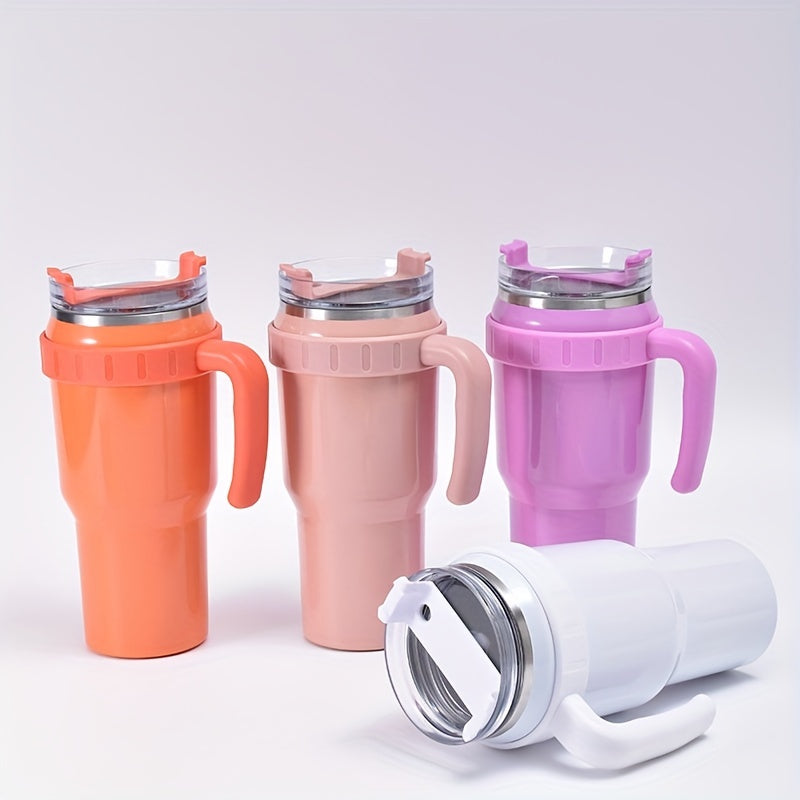 40oz Insulated Stainless Steel Tumbler with Handle, Straw & Lid