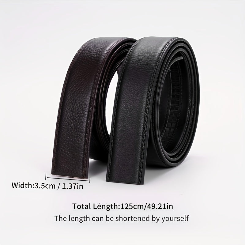 Men's Automatic Buckle Leather Belt Strip