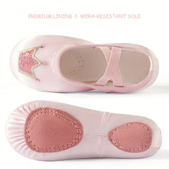 Girl's Solid Dance Shoes Comfy Non Slip Soft Sole Ballet Shoes