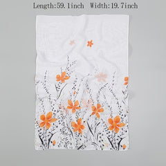 Chiffon Scarf Flower Leaf Print Shawl Windproof Head Wrap Sunscreen Towel