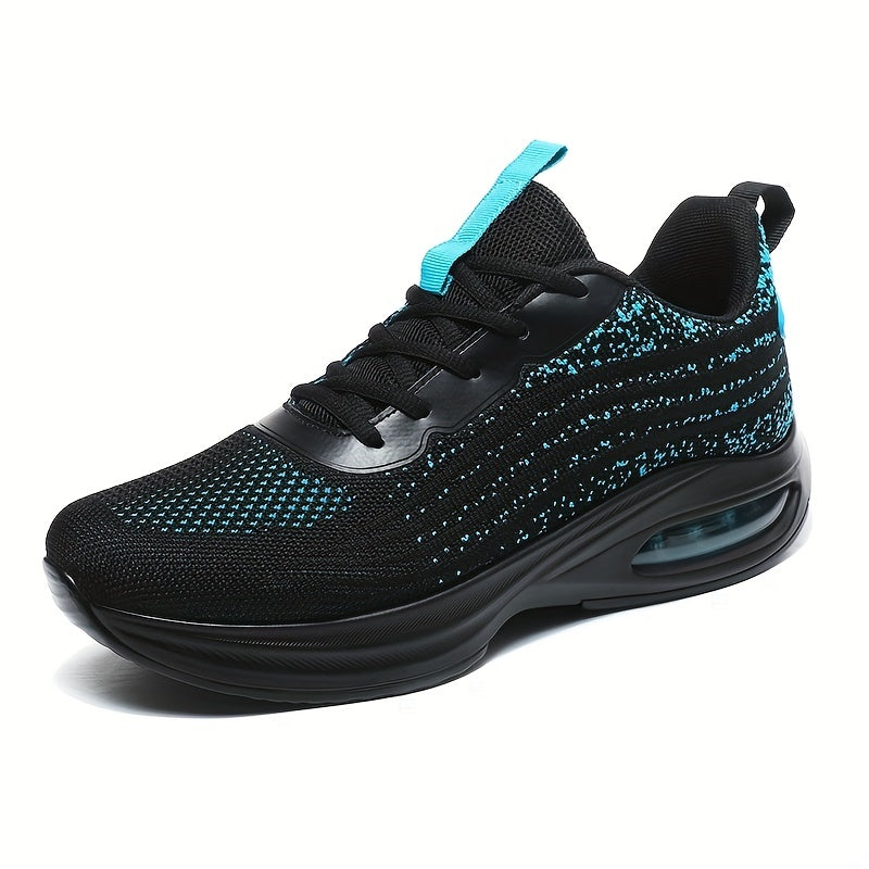 Men's Knit Air Cushioned Lace Up Casual Shoes Lightweight Sneakers