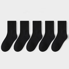 5pairs Boys Girls Kids Causal Plain Breathable Crew Socks