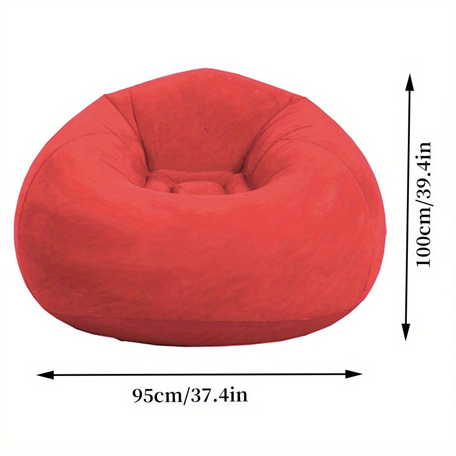Beanless Inflatable Lounge Chair Thickened PVC Flocking Sofa