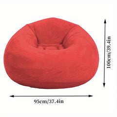 Beanless Inflatable Lounge Chair Thickened PVC Flocking Sofa