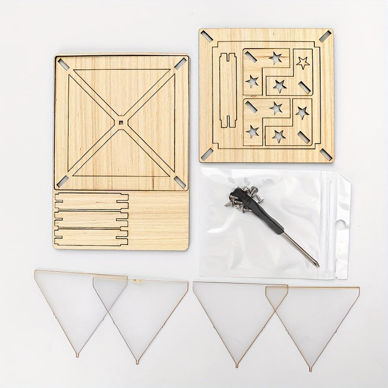 DIY Wooden Holographic Projector Science Kit 3D Invention Crafting
