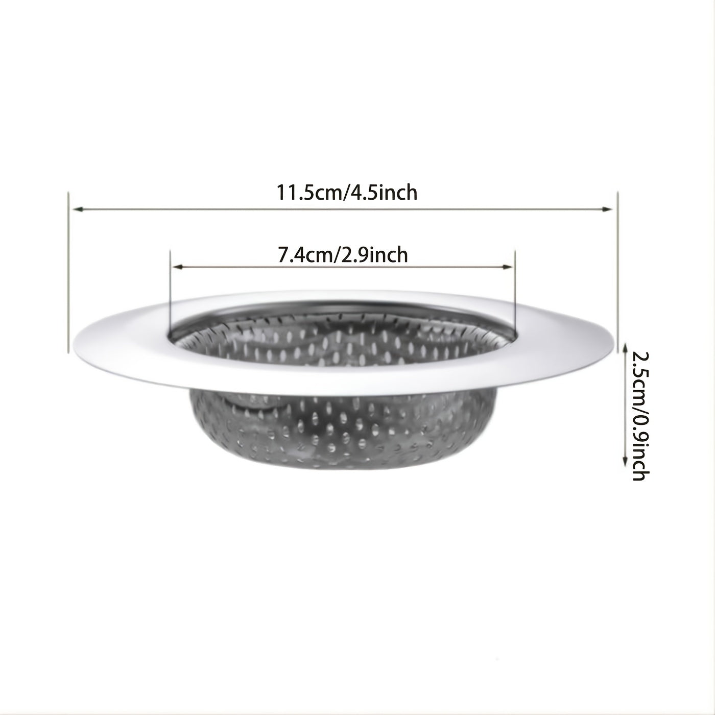 2pcs Kitchen Sink Strainer Stainless Steel Large Wide Rim Food Catcher