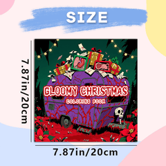 Dark Goth Christmas Adult Coloring Book - Terrifying Holiday Scene