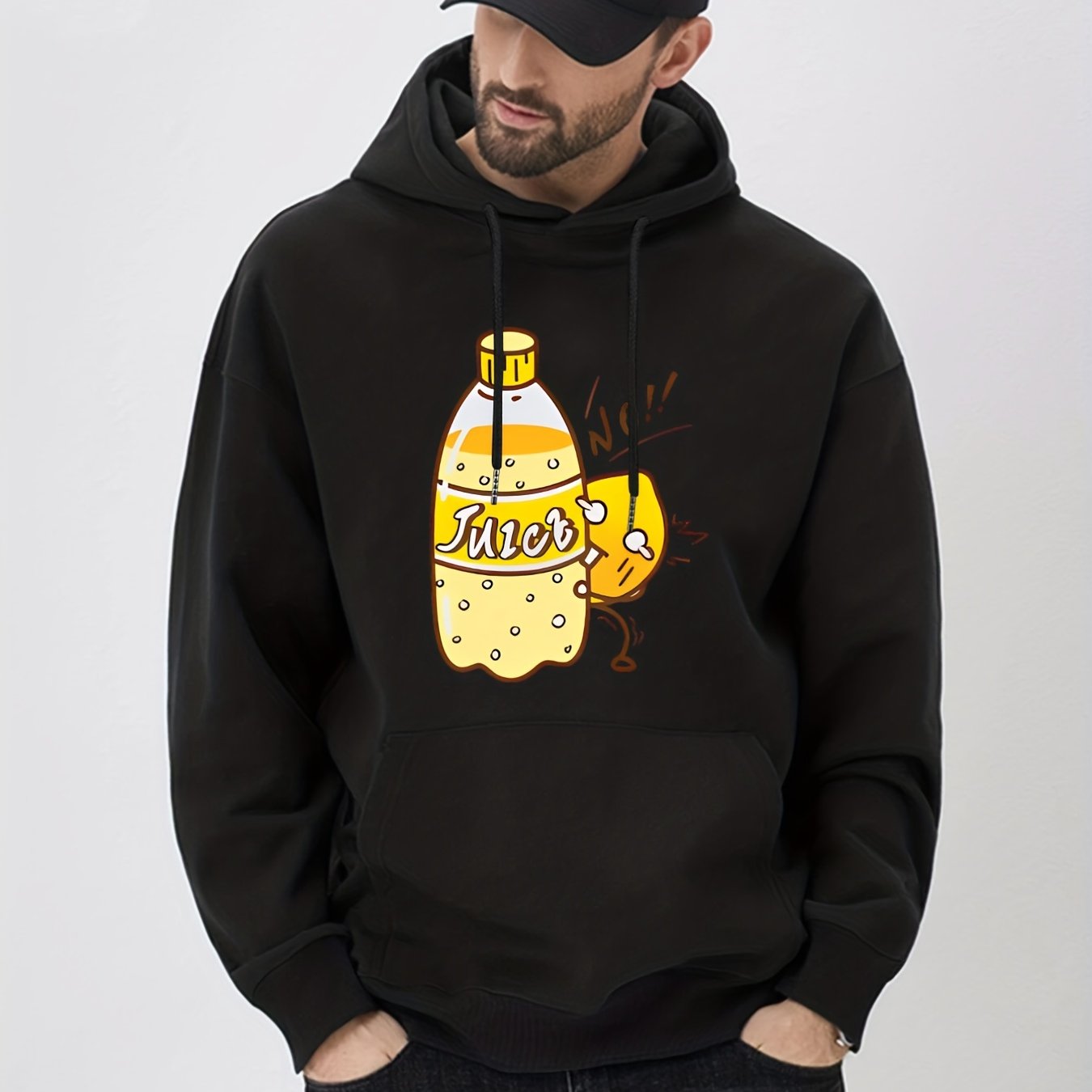 Lemon Juice Print Hoodie for Men