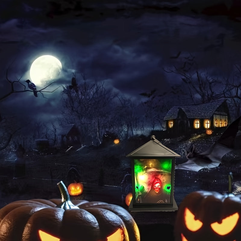 Halloween Dynamic Wooden Carved Wall Decoration Lamp