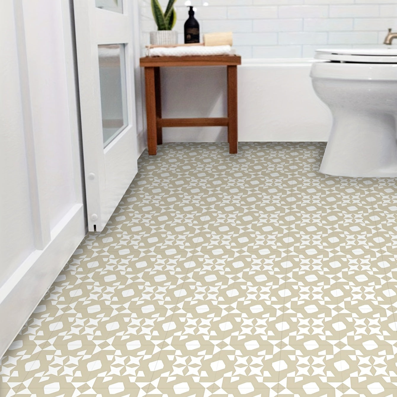 Moroccan Yellow Mosaic Tile Look Peel and Stick Floor Tile Set
