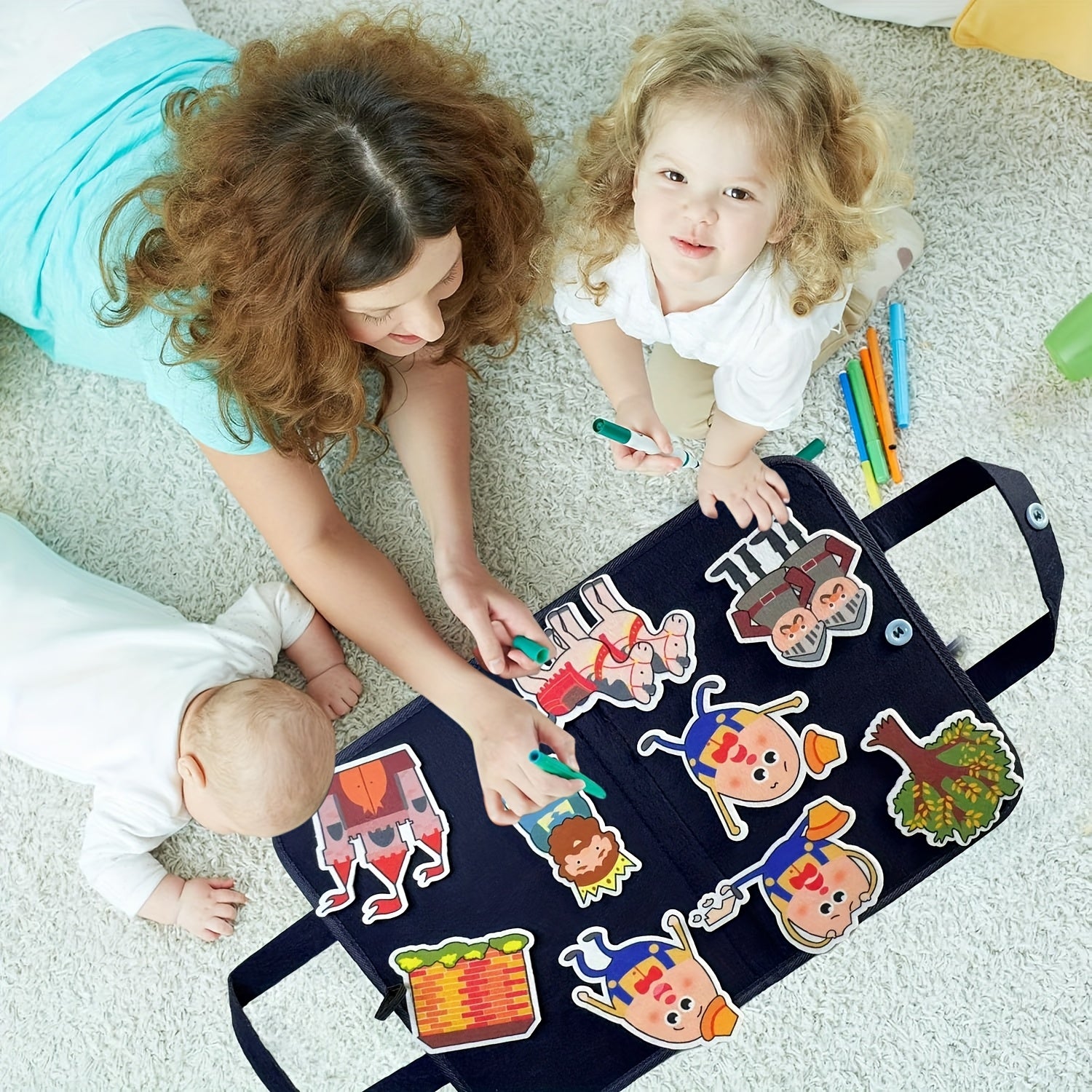 Felt Nursery Rhymes Set: Humpty Dumpty, Hickory Dickory Dock, Baa Ba