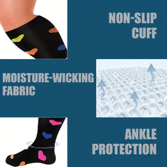 Men's Compression Sport Socks - Moisture Wicking - 4 Pair Set
