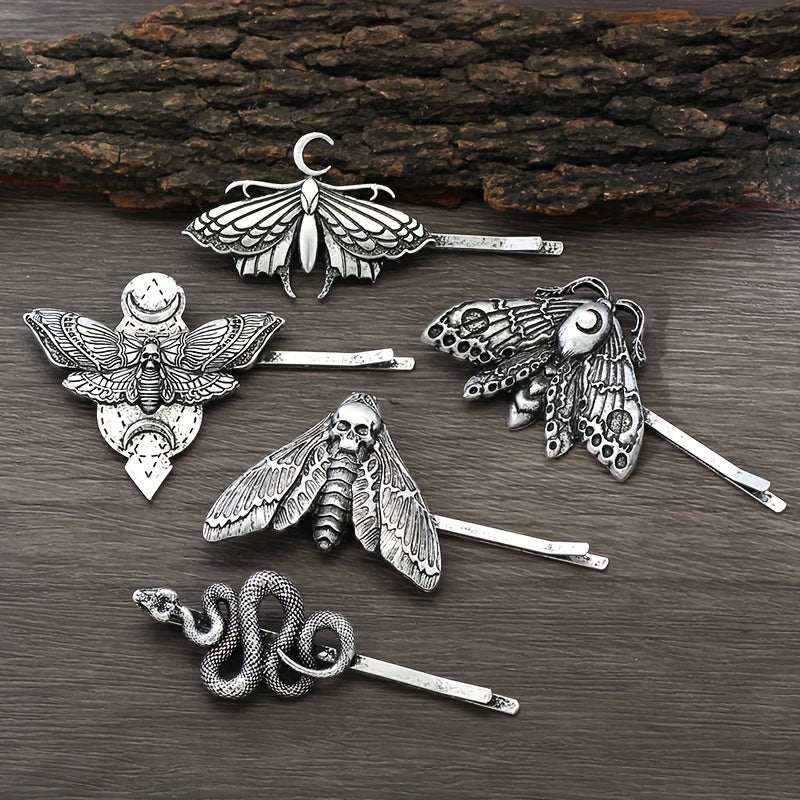 Viking Style Hairpin Snake Butterfly Gothic Skull Hair Accessory