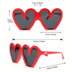 Y2K Large Heart Sunglasses Love Peach Party Club Glasses