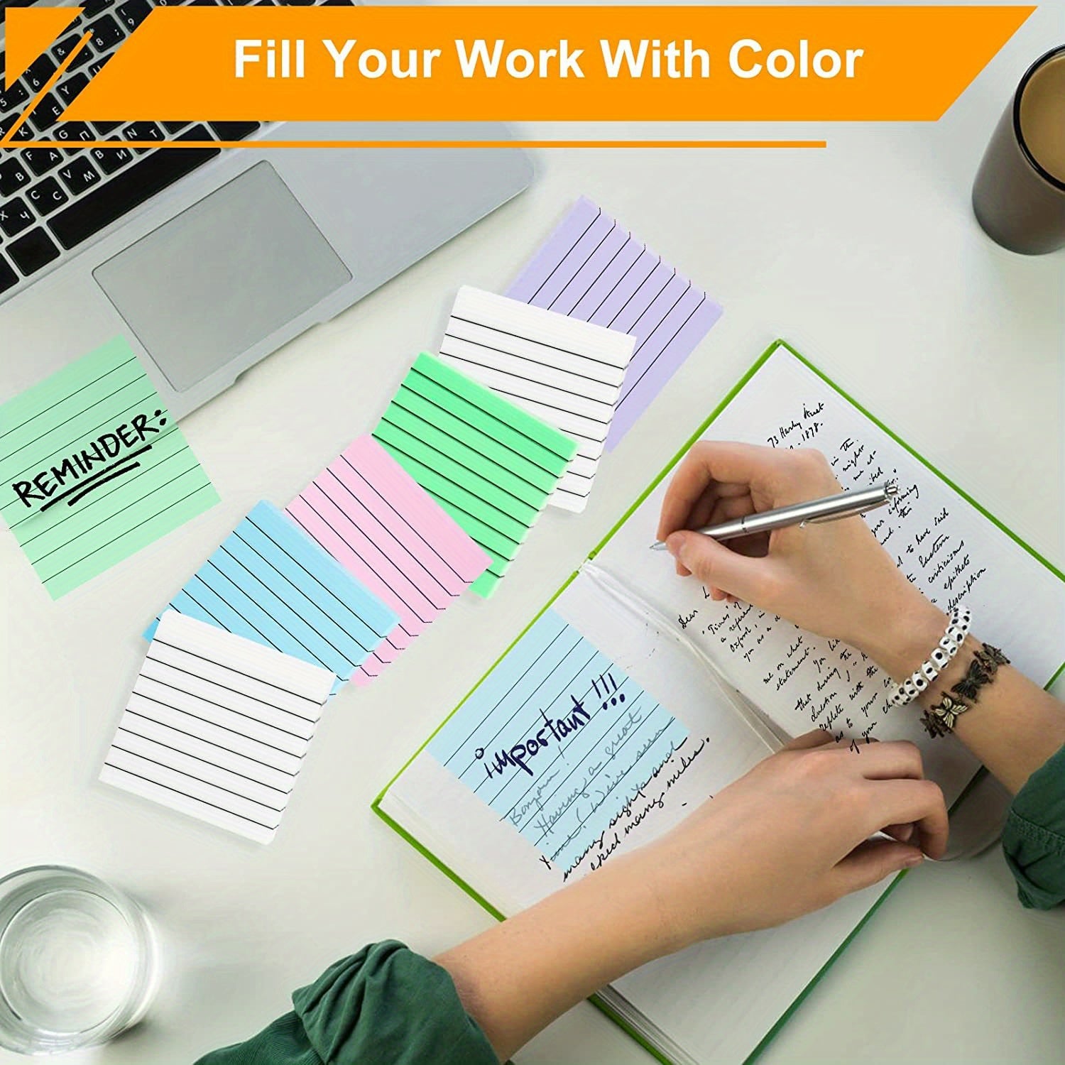 300 Lined Transparent Sticky Notes 6 Pads Soft Clear Translucent See Through