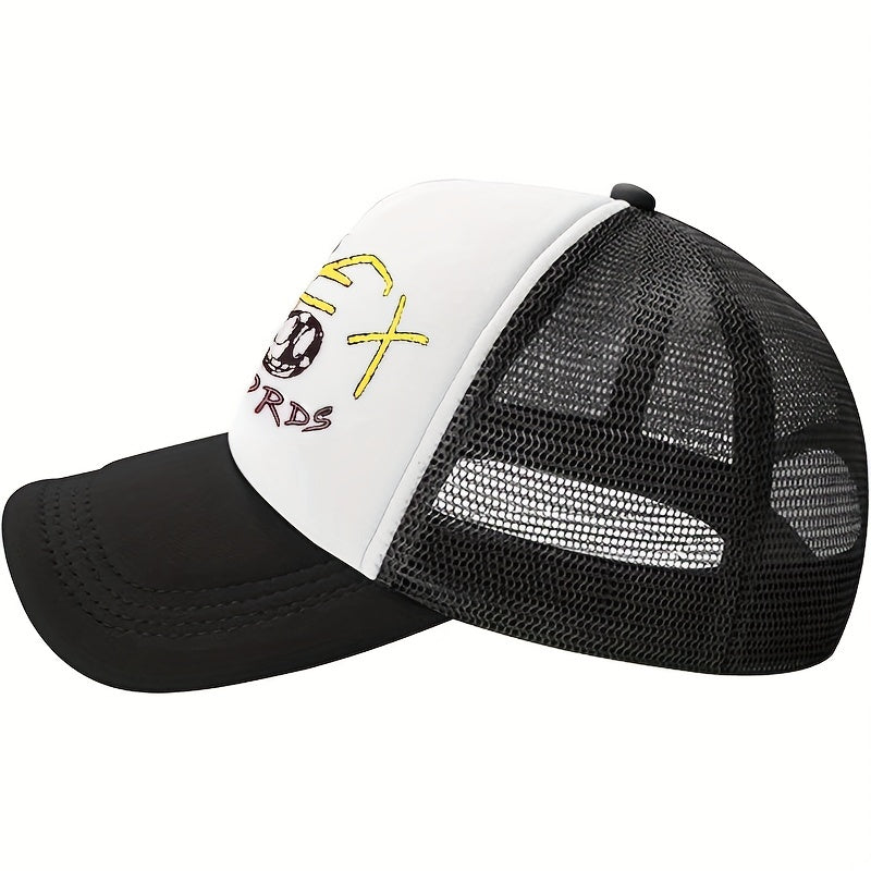 Men's Funny Record Hat Sunshade Mesh Baseball Cap