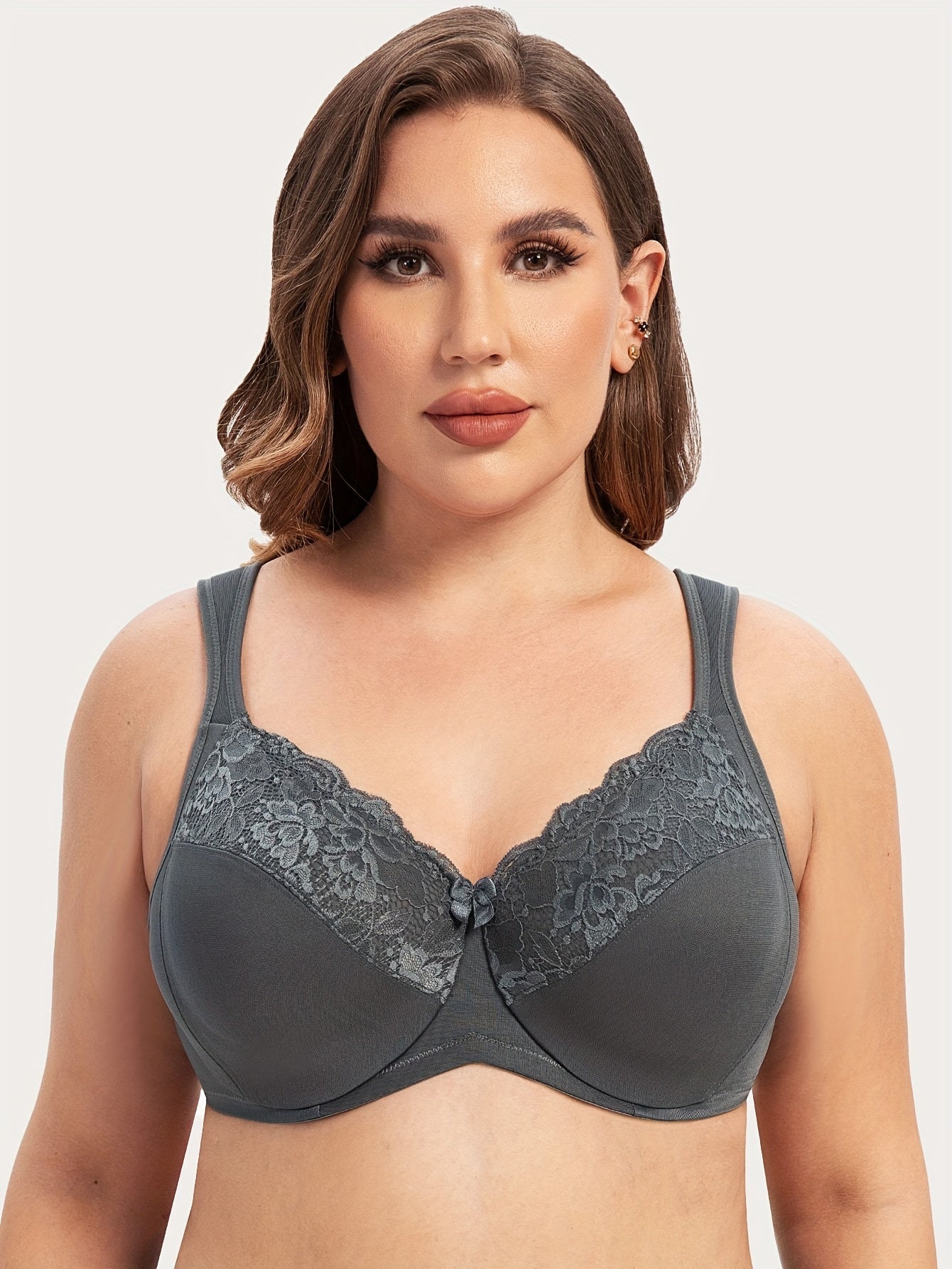  Lace Mini Bow Full Coverage Minimizer Bra