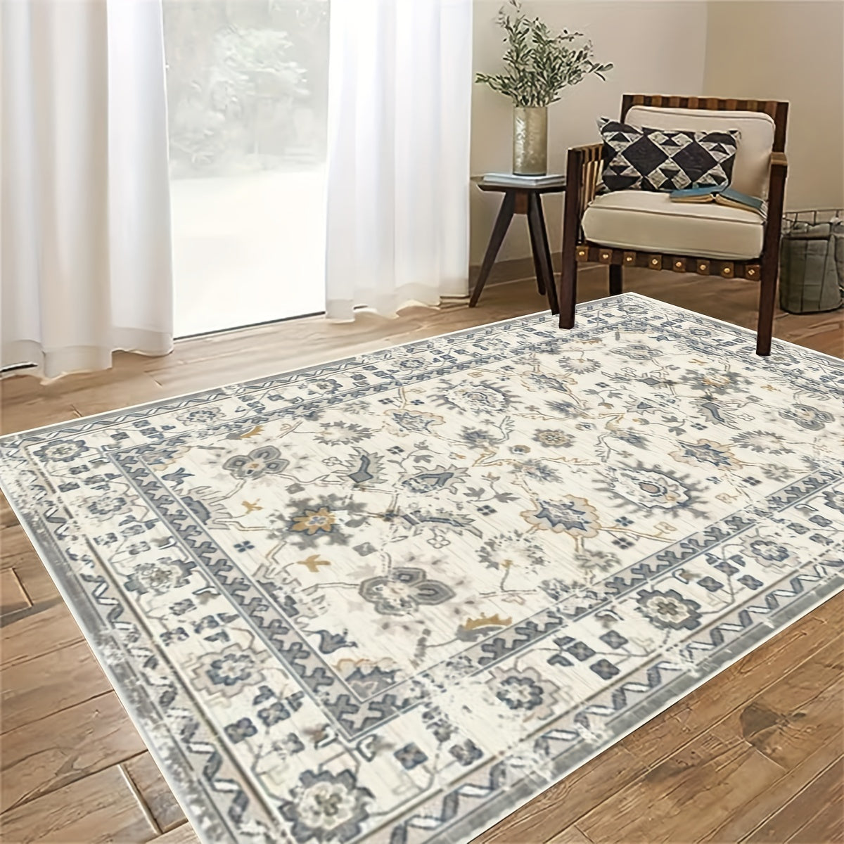 Vintage Persian Area Rug Boho Anti-Skid Soft Carpet