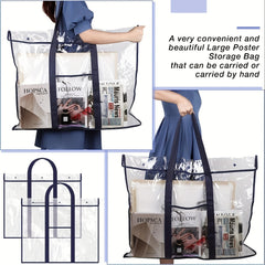 2pcs Large Poster Storage Bag Bulletin Board Holder Art Portfolio Organizer