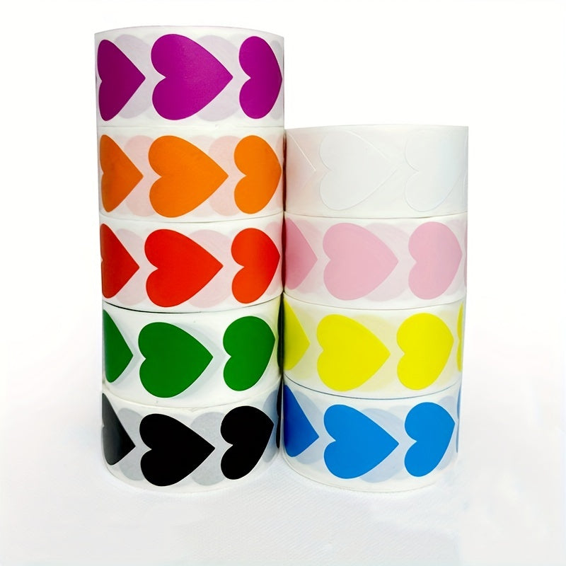 500 Blank Love Stickers Heart Shaped Self-Adhesive Labels