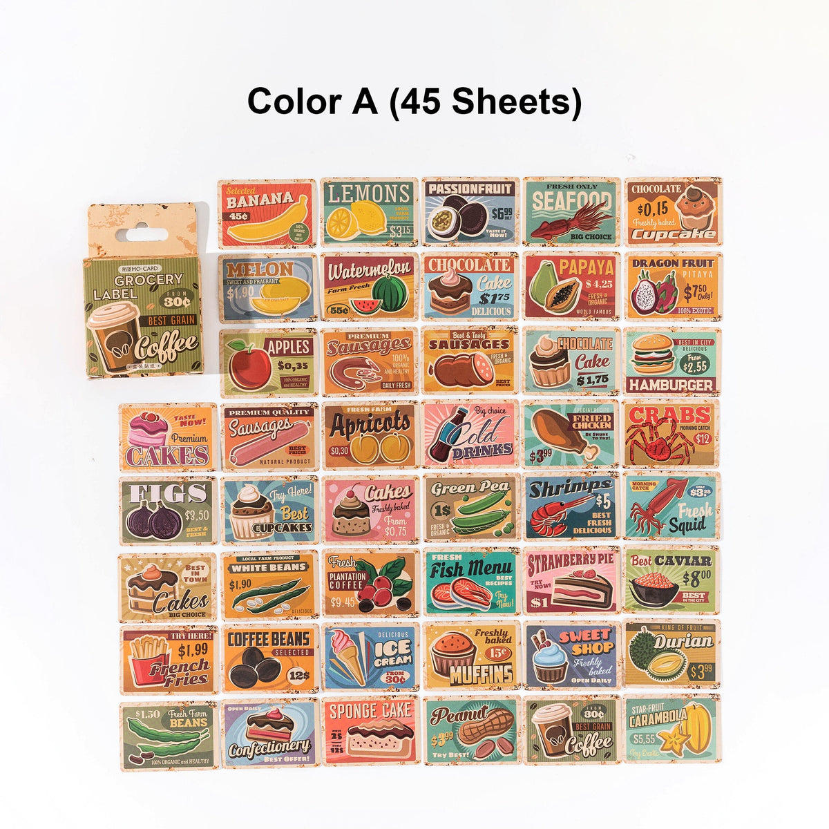 45 Pcs Vintage Washi Stickers Ticket Book Stickers Scrapbooking Journaling Label