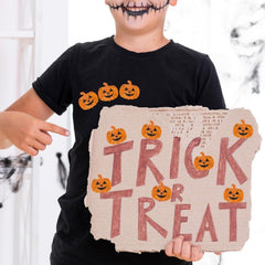 500pcs Holographic Pumpkin Face Stickers Orange Glitter Decals